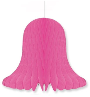 1x Kerst/feest decoratie klokken fuchsia 30 cm - Hangdecoratie Roze