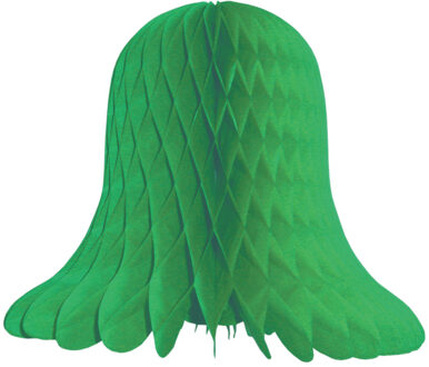 1x Kerst/feest decoratie klokken groen 30 cm - Hangdecoratie