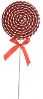 1x Kerst hangdecoratie rood/witte lolly snoepgoed 36 cm - Kersthangers