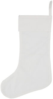 1x Kerstsok rood met sneeuwpop 40 cm - Kerstsokken Wit