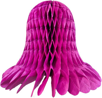 1x Kerstversiering aubergine paars kerstklokken lampionnen 20 cm - Hangdecoratie