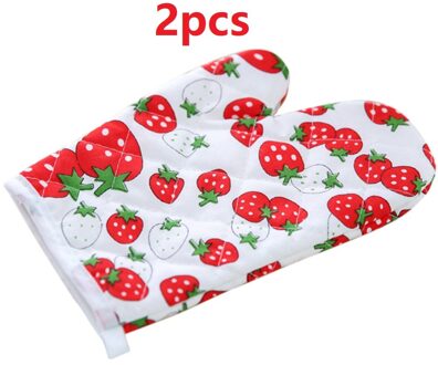 1x Keuken Koken Magnetron Oven Mitt Insulated Antislip Handschoen Verdikking Hoge Temperatuur Oven Handschoen 2stk