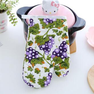 1x Keuken Koken Magnetron Oven Mitt Insulated Antislip Handschoen Verdikking Hoge Temperatuur Oven Handschoen
