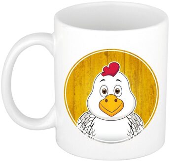 1x Kip beker / mok - 300 ml - kippen bekers voor kinderen Multikleur