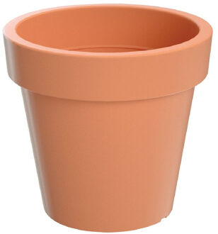 1x Kunststof bloempotten/plantenpotten 20 cm terracotta - Plantenpotten Bruin