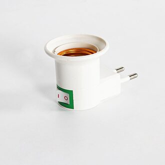 1X Led Adapter Converter E27 Led Light Bulb Lamp Base Man Socket Naar Eu Type Plug Met On/Off knop Lamp Lamphouder 100V-240V