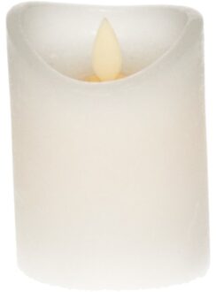 1x LED kaars/stompkaars wit 10 cm met dansvlam - LED kaarsen