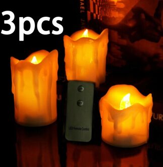 1x Led Vlamloze Light Nep Flicker Kaars Knoopcel Tea Flickering Verlichting Feestelijke En Feestartikelen geel