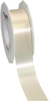 1x Luxe beige kunststof lint rollen 4 cm x 91 meter cadeaulint verpakkingsmateriaal - Cadeaulinten