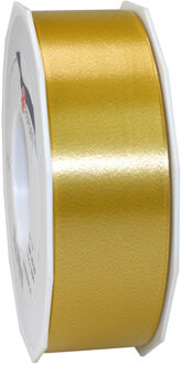 1x Luxe bronzen kunststof lint rollen 4 cm x 91 meter cadeaulint verpakkingsmateriaal - Cadeaulinten Bruin