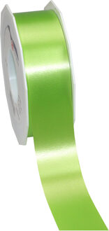 1x Luxe groene kunststof lint rollen 4 cm x 91 meter cadeaulint verpakkingsmateriaal - Cadeaulinten