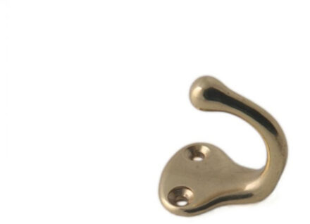 1x Luxe kapstokhaken / jashaken / kapstokhaakjes messing goudkleurig enkele haak 3,8 x 3 cm