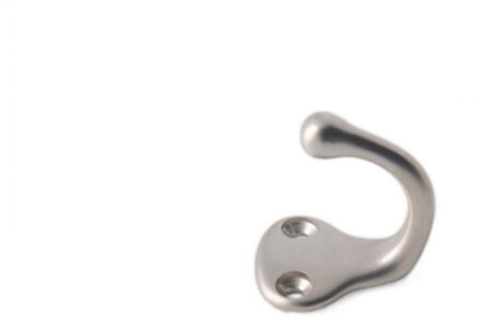1x Luxe kapstokhaken / jashaken / kapstokhaakjes messing RVS kleur enkele haak 3,8 x 3 cm