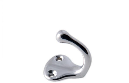 1x Luxe kapstokhaken / jashaken / kapstokhaakjes messing verchroomd enkele haak 3,8 x 3 cm