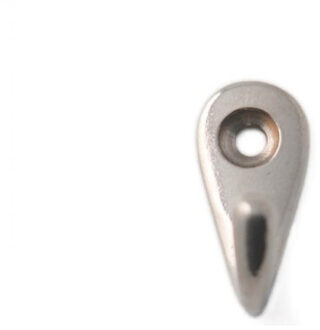 1x Luxe kapstokhaken / jashaken / kapstokhaakjes messing zilver enkele haak 3 x 1,3 cm