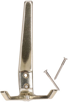 1x Luxe kapstokhaken / jashaken / kapstokhaakjes vernikkeld aluminium dubbele haak 7.6 x 12.5 cm