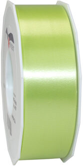 1x Luxe lime groen kunststof lint rollen 4 cm x 91 meter cadeaulint verpakkingsmateriaal - Cadeaulinten