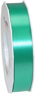 1x Luxe turquoise satijnlint rollen 2,5 cm x 91 meter cadeaulint verpakkingsmateriaal - Cadeaulinten Blauw