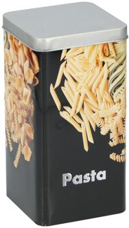 1x Metalen pasta/macaroni voorraadbus 18,5 cm - Voorraadblikken Zwart