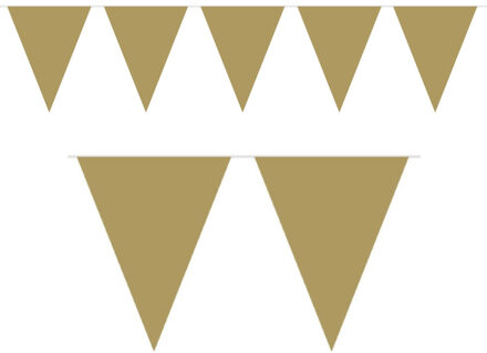 1x Mini vlaggenlijn / slinger goud 300 cm