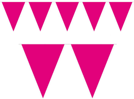 1x Mini vlaggenlijn / slinger magenta roze 300 cm