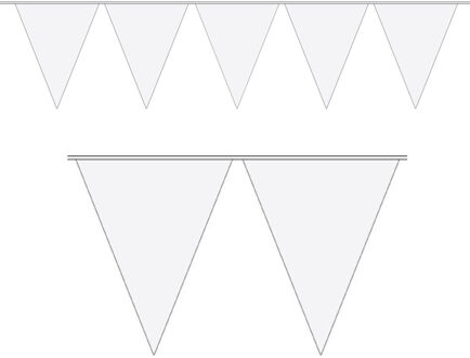 1x Mini vlaggenlijn / slinger wit 300 cm