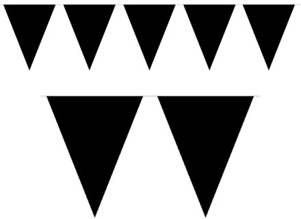 1x Mini vlaggenlijn / slinger zwart 300 cm