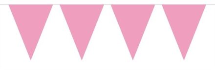 1x Mini vlaggenlijn slingers baby roze 350 cm