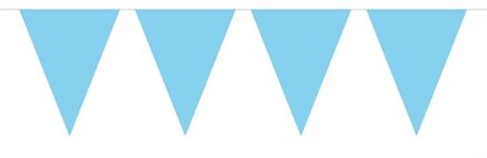 1x Mini vlaggenlijn versiering baby blauw 300 cm
