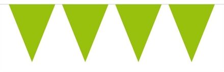1x Mini vlaggenlijn versiering lime groen 300 cm