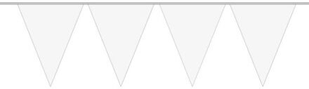 1x Mini vlaggenlijn versiering wit 300 cm