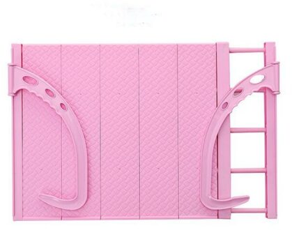 1x multifunctionele Opvouwbare Balkon Schoenenrek Draagbare Venster Droogrek Radiator Hanger haak Wasdroger Hek Houder Rekken Roze