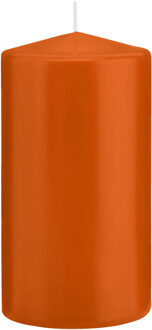 1x Oranje cilinderkaarsen/stompkaarsen 8 x 15 cm 69 branduren
