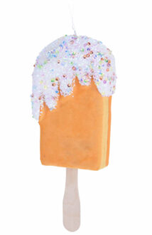 1x Oranje ijsjes kerstboomversiering kersthangers 18 cm - Kersthangers