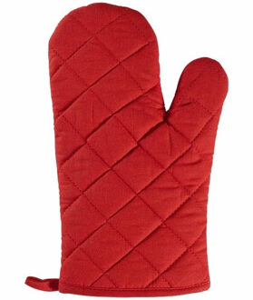 1x Ovenwanten/ovenhandschoenen rood voor volwassenen - Ovenwanten