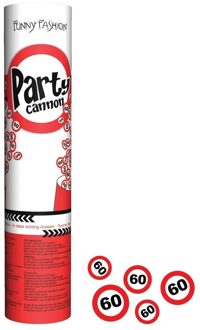 1x Party poppers confetti kanonnen 60 jaar - Confetti Multikleur