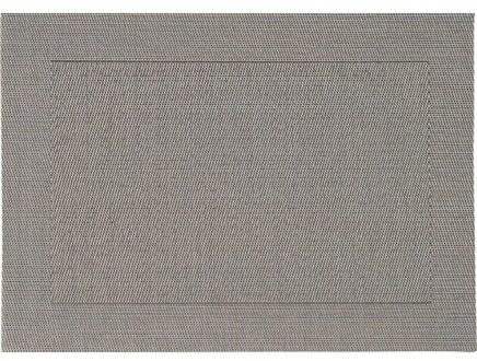 1x Placemat grijs geweven/gevlochten met rand 45 x 30 cm