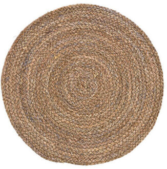 1x Placemats rond rotan handgemaakt 38 cm - Placemats Bruin