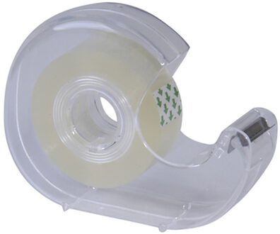 1x Plakbandrollers handdispenser met rolletje plakband - Plakbandhouder Transparant