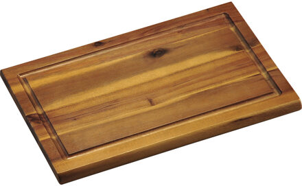 1x Rechthoekige acacia houten snijplanken 21 x 32 cm - Snijplanken Bruin