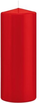 1x Rode cilinderkaars/stompkaars 8 x 20 cm 119 branduren