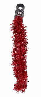 1x Rode folie slingers/guirlandes met sterren 200 cm Rood