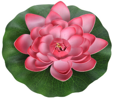 1x Rode waterlelie kunstbloemen vijverdecoratie 18 cm - Kunstbloemen Rood