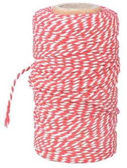 1x Rood/wit bakkerstouw van katoen 100 meter - Keukengerei Multikleur