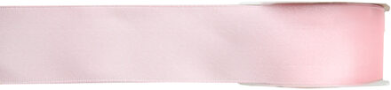 1x Roze satijnlint rollen 1,5 cm x 25 meter cadeaulint verpakkingsmateriaal - Cadeaulinten