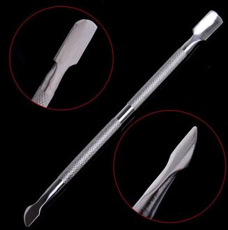 1X Rvs Cuticle Nail Pusher Double Ended Lepel Eelt Remover Nail Cleaner Manicure Pedicure Care Cleaning Rasper