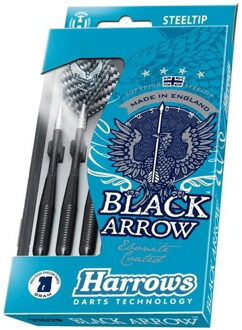 1x Set van dartpijltjes met Harrows Graflite flights 23 grams - Dartpijlen Zwart