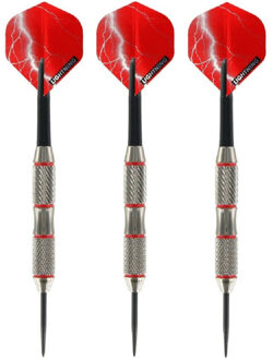 1x Set van dartpijltjes met Red Lightning flights 21 grams - Dartpijlen Multikleur