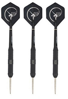 1x Set van zwarte dartpijltjes met Unicorn flights 24 grams - Dartpijlen Multikleur