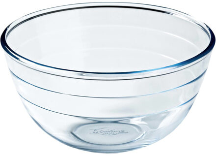 1x Snack/serveerschaal van glas 8.5 x 17 cm 1 Liter Transparant